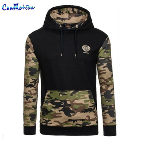 QA Camo Hoodies Autumn 2016 Men Sportwear Pullovers Comfortable Casual Hip hop Sweatshirt