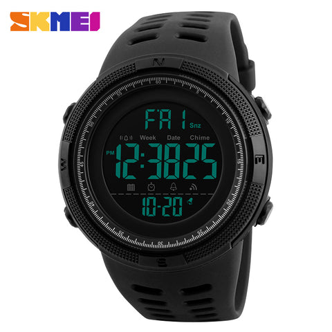 SKMEI Men Sports Digital Watches Countdown Double Time Watch Waterproof Relogio Masculino 1251