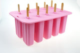 10 Cell Childhood Silicone Ice Cream Cube With Cover Tray Popsicle Molds Reusable Pop Lolly Frozen Mold Pan Kitchen Tools