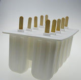 10 Cell Childhood Silicone Ice Cream Cube With Cover Tray Popsicle Molds Reusable Pop Lolly Frozen Mold Pan Kitchen Tools